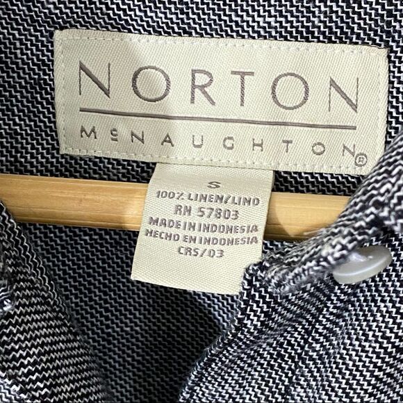 Norton McNaughton Women’s Button Down Linen Gray Top. Size Small. - Picture 4 of 11